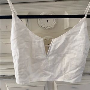 Cream Crop Top. Low V